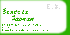 beatrix havran business card